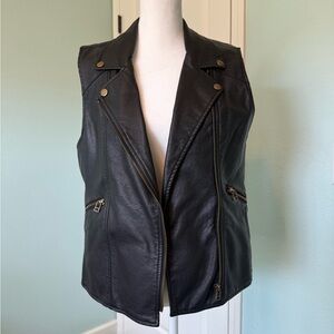 Sanctuary Lined Black Leather Vest